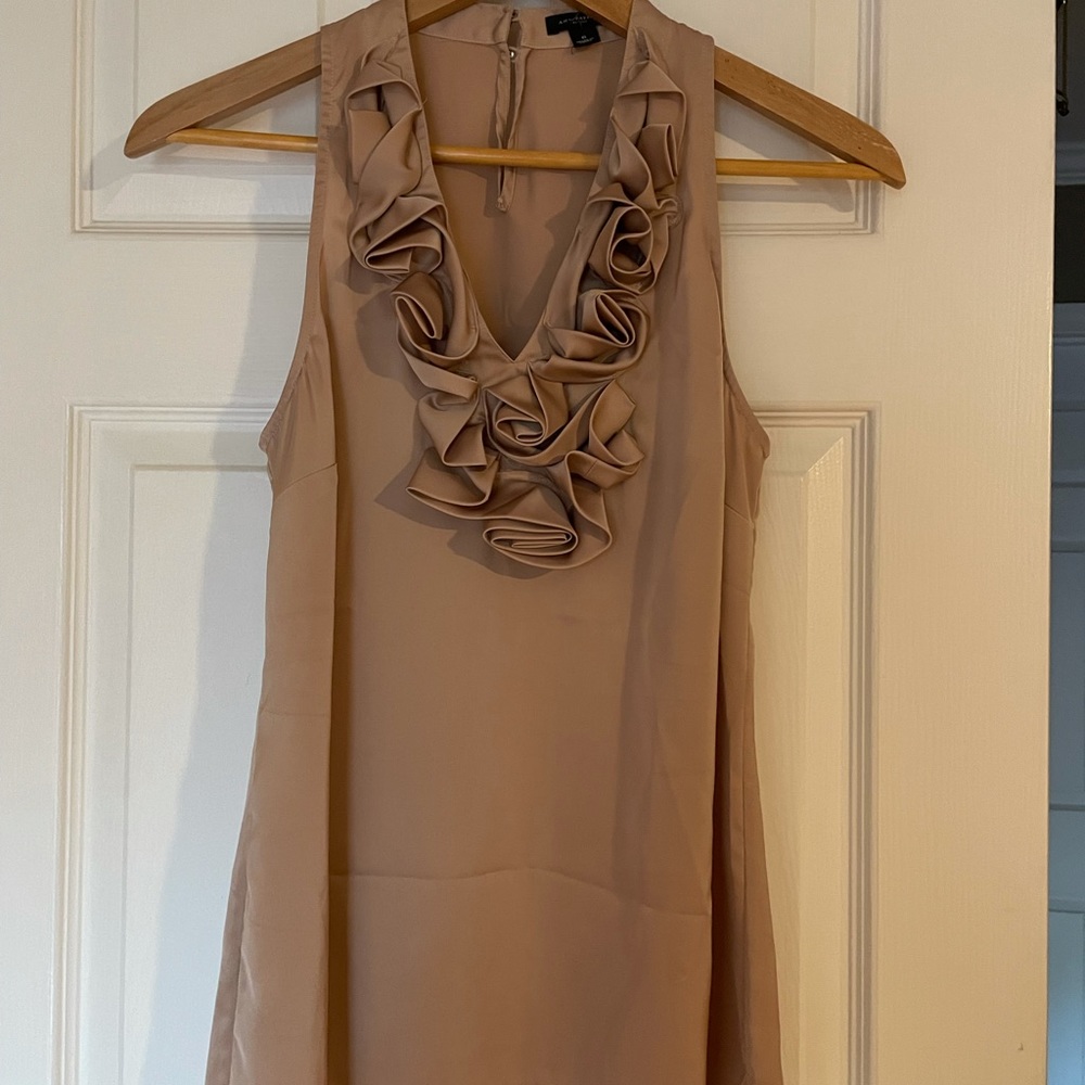 Ann Taylor Champagne Sleeveless Blouse